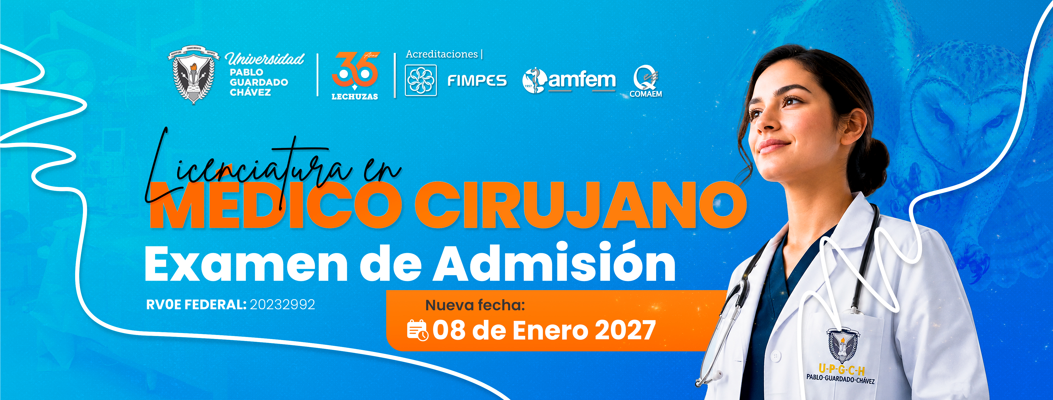 Examen de admisión Médico Cirujano Universidad Pablo Guardado Chávez.